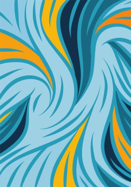 Kavisli şekilli soyut bir arkaplan. Akan kıvrımlar renkli arka plan sanatı. Dalgalı şekillerin ve parlak renklerin soyut arkaplanı.