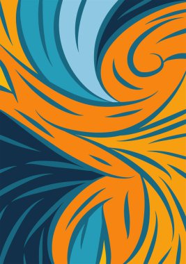 Kavisli şekilli soyut bir arkaplan. Akan kıvrımlar renkli arka plan sanatı. Dalgalı şekillerin ve parlak renklerin soyut arkaplanı.