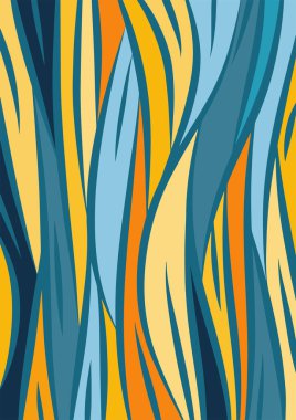 Kavisli şekilli soyut bir arkaplan. Akan kıvrımlar renkli arka plan sanatı. Dalgalı şekillerin ve parlak renklerin soyut arkaplanı.