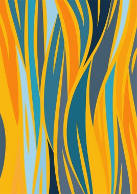 Kavisli şekilli soyut bir arkaplan. Akan kıvrımlar renkli arka plan sanatı. Dalgalı şekillerin ve parlak renklerin soyut arkaplanı.