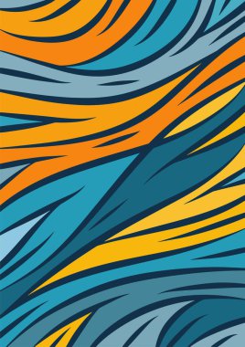 Kavisli şekilli soyut bir arkaplan. Akan kıvrımlar renkli arka plan sanatı. Dalgalı şekillerin ve parlak renklerin soyut arkaplanı.