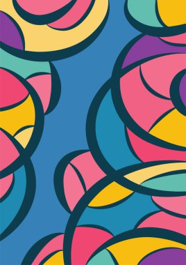 Renkli eğrilerin soyut arkaplanı. Kıvrımların ve yüzeylerin soyut dekoratif arka planı.