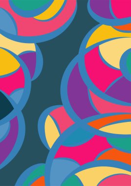 Renkli eğrilerin soyut arkaplanı. Kıvrımların ve yüzeylerin soyut dekoratif arka planı.