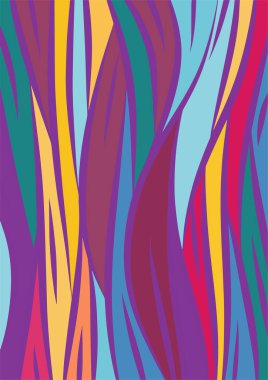 Kavisli şekilli soyut bir arkaplan. Akan kıvrımlar renkli arka plan sanatı. Dalgalı şekillerin ve parlak renklerin soyut arkaplanı.