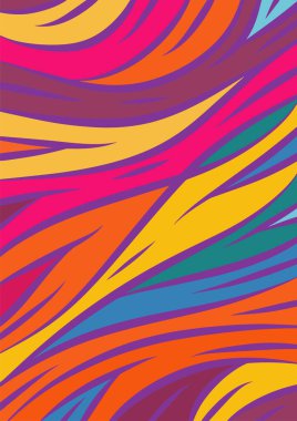 Kavisli şekilli soyut bir arkaplan. Akan kıvrımlar renkli arka plan sanatı. Dalgalı şekillerin ve parlak renklerin soyut arkaplanı.