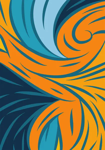 Kavisli şekilli soyut bir arkaplan. Akan kıvrımlar renkli arka plan sanatı. Dalgalı şekillerin ve parlak renklerin soyut arkaplanı.