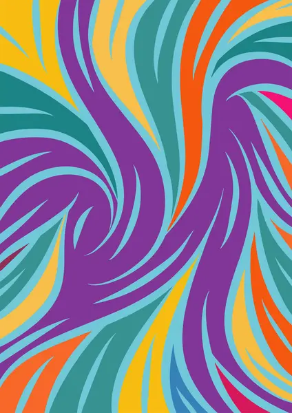 Kavisli şekilli soyut bir arkaplan. Akan kıvrımlar renkli arka plan sanatı. Dalgalı şekillerin ve parlak renklerin soyut arkaplanı.