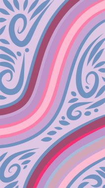 Vibrant Girdapları ve Gökkuşağı Çiçekleri 'nin soyut arka planı. Süslü girdaplı ve kıvrımlı gökkuşağı şekilli sanatsal arkaplan.