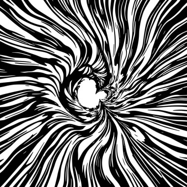 Soyut Girdap Akımı - Siyah ve Beyaz Vektör Sanat Arkaplanı. Dinamik Girdap Vuruşları - Tek Renkli Soyut Vektör Tasarımı. Sıvı Hareketleri - Minimalist Siyah ve Beyaz Vektör Grafiği.