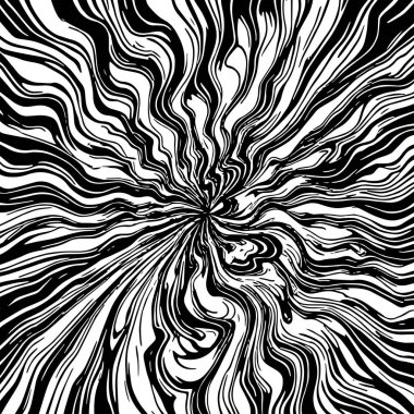 Soyut Girdap Akımı - Siyah ve Beyaz Vektör Sanat Arkaplanı. Dinamik Girdap Vuruşları - Tek Renkli Soyut Vektör Tasarımı. Sıvı Hareketleri - Minimalist Siyah ve Beyaz Vektör Grafiği.