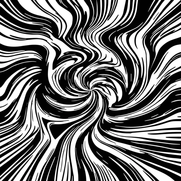 Soyut Girdap Akımı - Siyah ve Beyaz Vektör Sanat Arkaplanı. Dinamik Girdap Vuruşları - Tek Renkli Soyut Vektör Tasarımı. Sıvı Hareketleri - Minimalist Siyah ve Beyaz Vektör Grafiği.