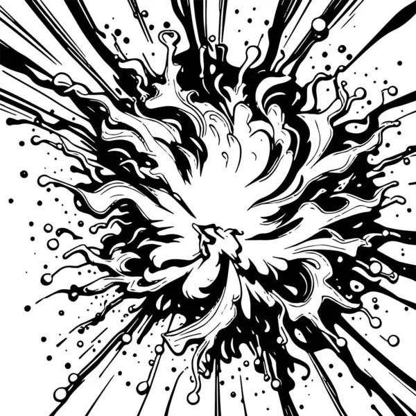 Soyut Girdap Akımı - Siyah ve Beyaz Vektör Sanat Arkaplanı. Dinamik Girdap Vuruşları - Tek Renkli Soyut Vektör Tasarımı. Sıvı Hareketleri - Minimalist Siyah ve Beyaz Vektör Grafiği.