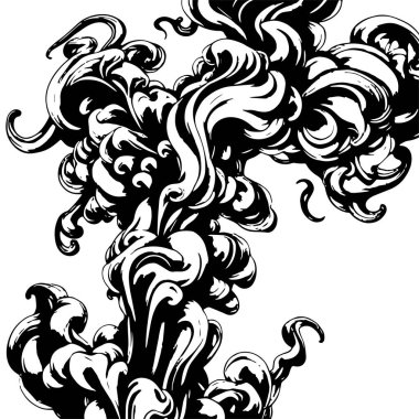 Girdap akış çizgileri olan soyut bir arkaplan. Duman arkaplan sanatının sanatsal akış vuruşları