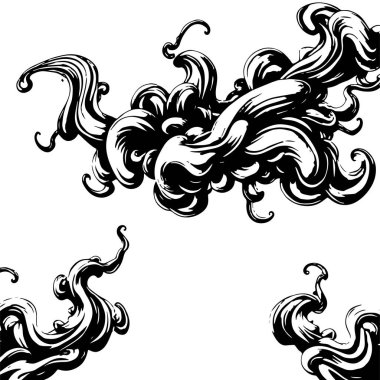 Girdap akış çizgileri olan soyut bir arkaplan. Duman arkaplan sanatının sanatsal akış vuruşları