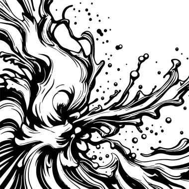 Sıvı veya mürekkep sıçramalarının soyut arkaplanı. Sıvı sıçrama arkaplan sanatı.
