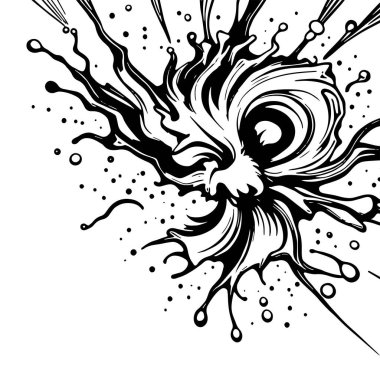 Sıvı veya mürekkep sıçramalarının soyut arkaplanı. Sıvı sıçrama arkaplan sanatı.