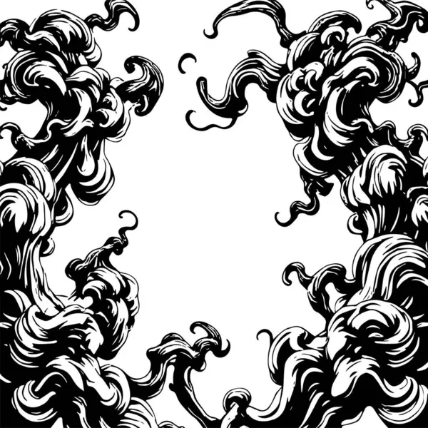 Girdap akış çizgileri olan soyut bir arkaplan. Duman arkaplan sanatının sanatsal akış vuruşları