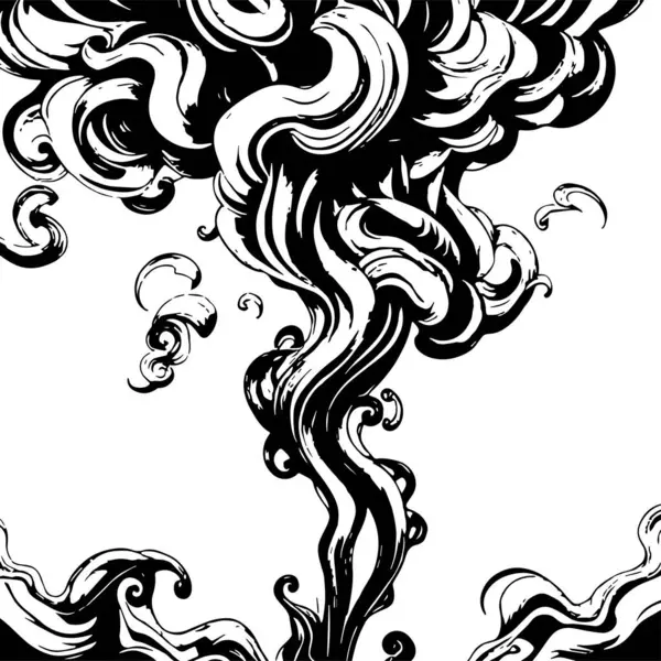 Girdap akış çizgileri olan soyut bir arkaplan. Duman arkaplan sanatının sanatsal akış vuruşları