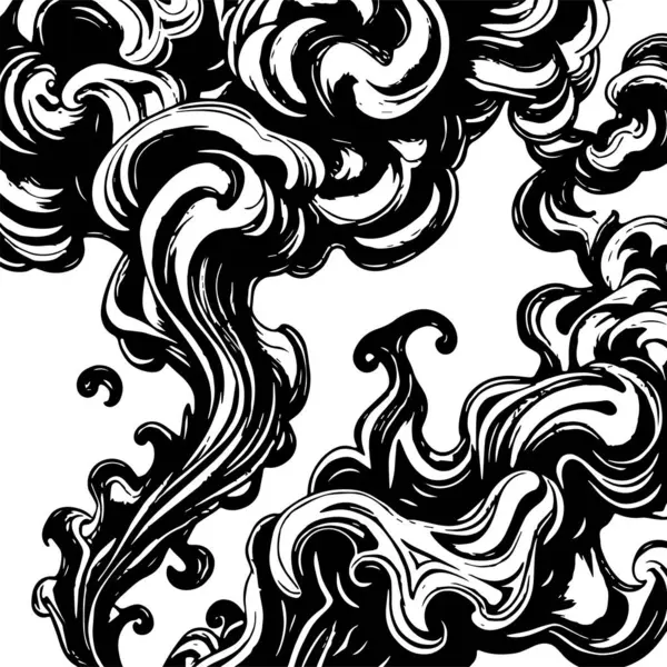 Girdap akış çizgileri olan soyut bir arkaplan. Duman arkaplan sanatının sanatsal akış vuruşları