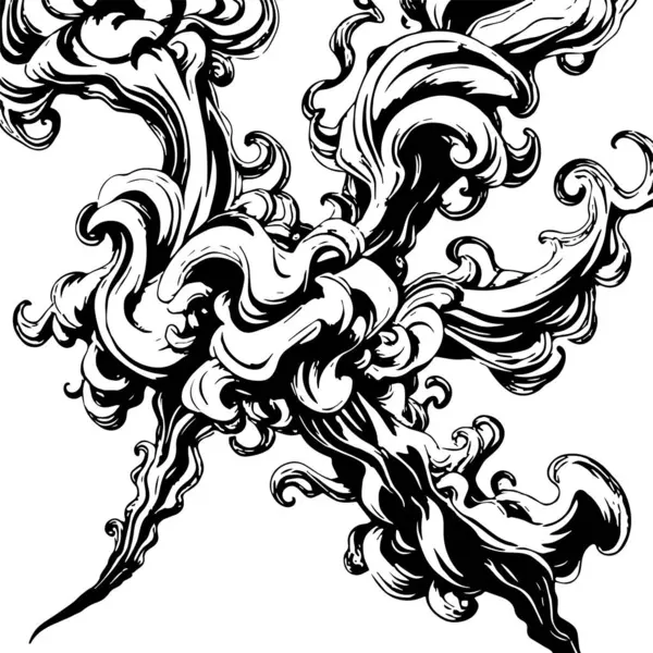 Girdap akış çizgileri olan soyut bir arkaplan. Duman arkaplan sanatının sanatsal akış vuruşları