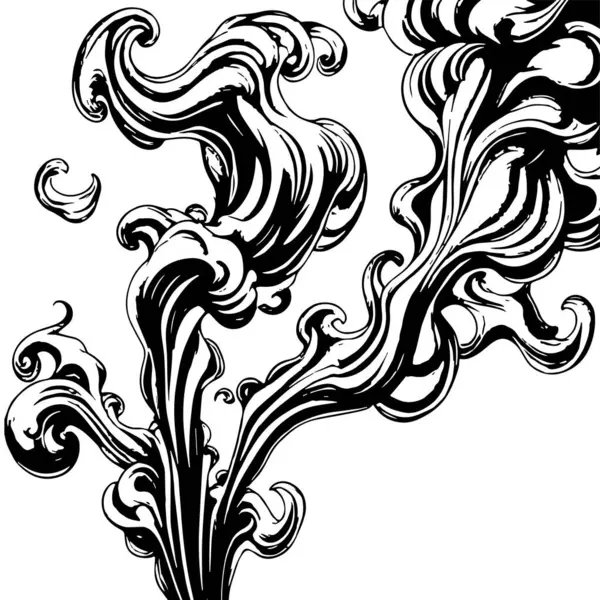 Girdap akış çizgileri olan soyut bir arkaplan. Duman arkaplan sanatının sanatsal akış vuruşları