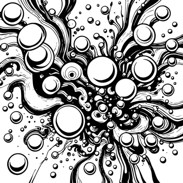 Artistik arka plan sanatı için sıvı girdaplar ve kabarcıklar. Su kabarcıkları ile süsleme.