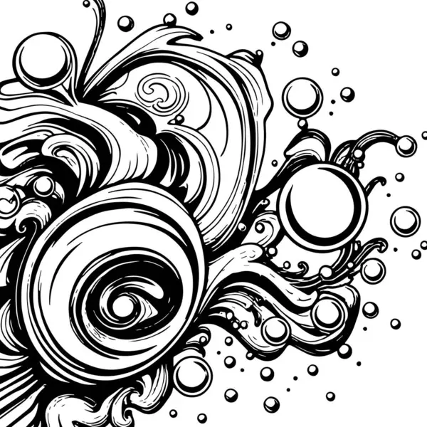 Artistik arka plan sanatı için sıvı girdaplar ve kabarcıklar. Su kabarcıkları ile süsleme.