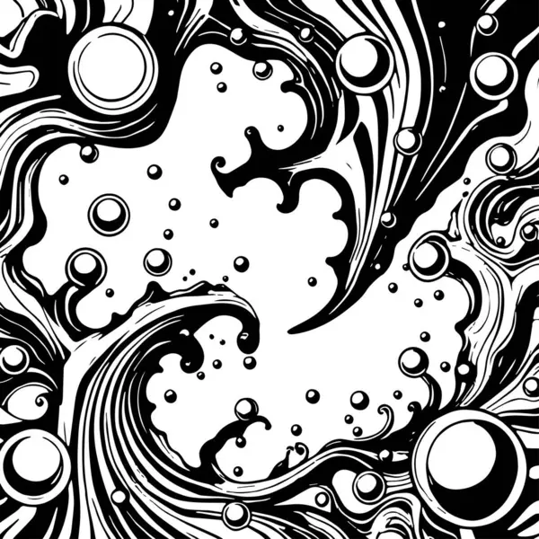 Artistik arka plan sanatı için sıvı girdaplar ve kabarcıklar. Su kabarcıkları ile süsleme.