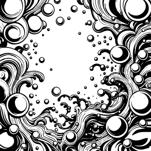 Artistik arka plan sanatı için sıvı girdaplar ve kabarcıklar. Su kabarcıkları ile süsleme.