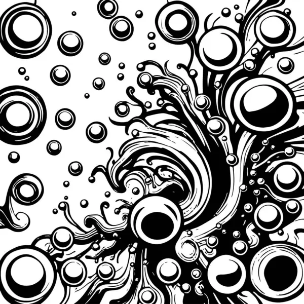 Artistik arka plan sanatı için sıvı girdaplar ve kabarcıklar. Su kabarcıkları ile süsleme.