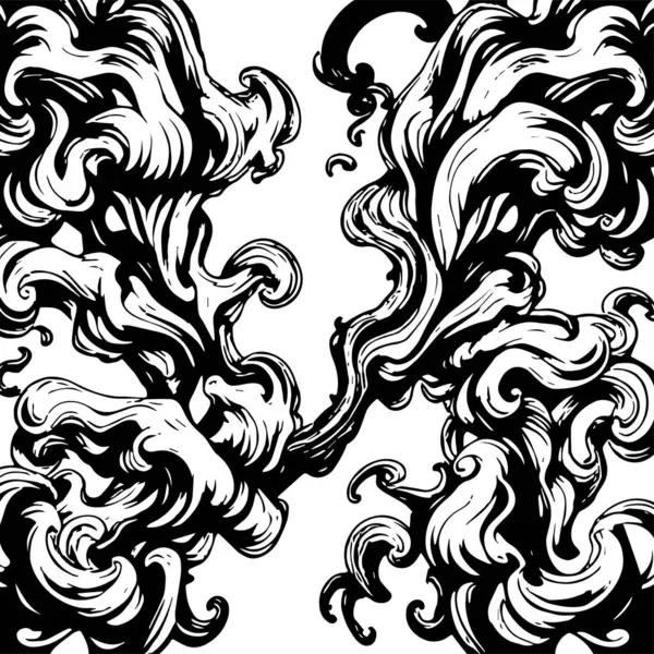 Girdap akış çizgileri olan soyut bir arkaplan. Duman arkaplan sanatının sanatsal akış vuruşları