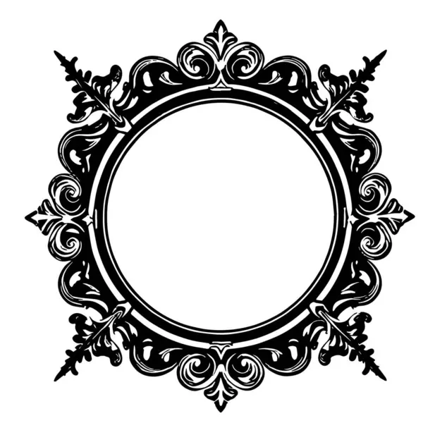 Dekoratif çiçek ve yaprak kıvrımları kabartma çerçeve çizimi. Dekoratif çiçek ve kıvrımların sınır veya arkaplan sanatı oyulmuş süslemeler.