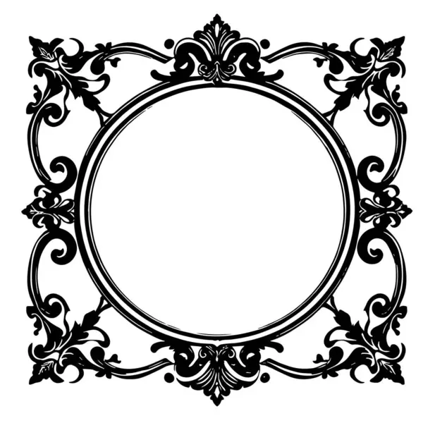 Dekoratif çiçek ve yaprak kıvrımları kabartma çerçeve çizimi. Dekoratif çiçek ve kıvrımların sınır veya arkaplan sanatı oyulmuş süslemeler.