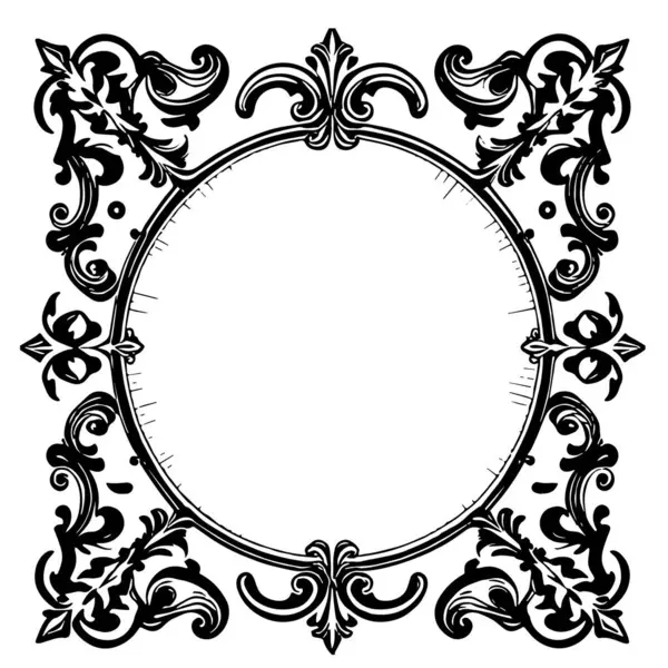 Dekoratif çiçek ve yaprak kıvrımları kabartma çerçeve çizimi. Dekoratif çiçek ve kıvrımların sınır veya arkaplan sanatı oyulmuş süslemeler.