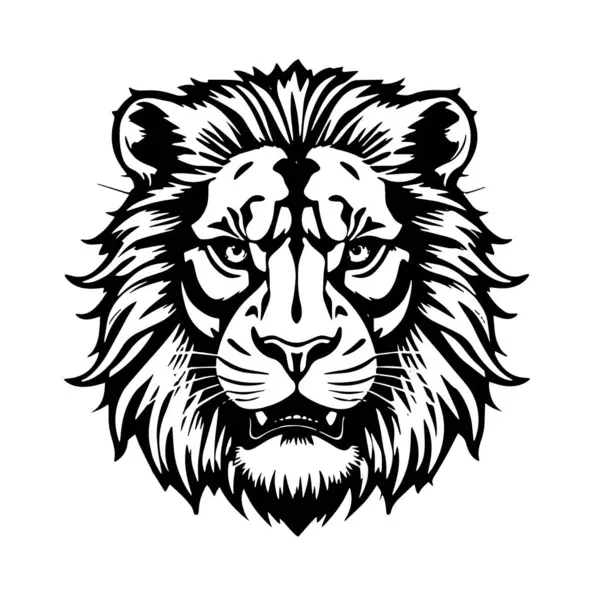Tek Renkli Aslan Portresi Vahşi ve Güçlü Vahşi Yaşam Vahşi Yaşam İlgili logo için Yakın plan