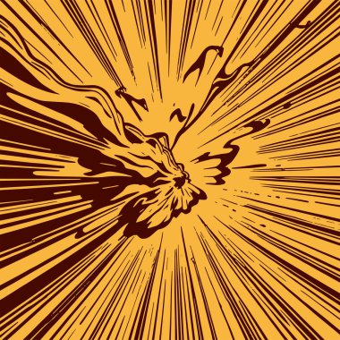 Pop sanat veya retro temalı illüstrasyon için hareket çizgisi arkaplan illüstrasyonu.