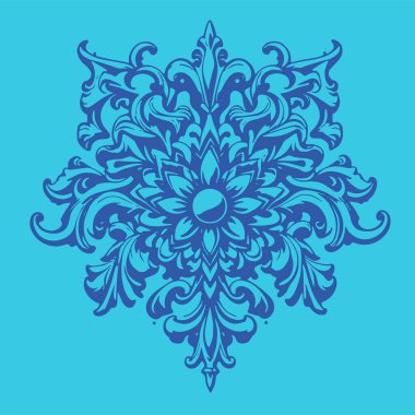 Dekoratif çiçek ve yapraklar işlemeli arka plan çizimi. Dekoratif çiçeklerin ve kıvrımların arkaplan sanatı.