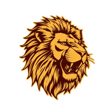 Tek Renkli Aslan Portresi Vahşi ve Güçlü Vahşi Yaşam Vahşi Yaşam İlgili logo için Yakın plan