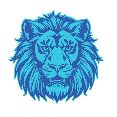 Tek Renkli Aslan Portresi Vahşi ve Güçlü Vahşi Yaşam Vahşi Yaşam İlgili logo için Yakın plan
