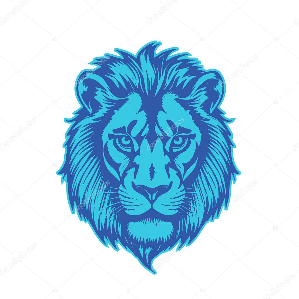 Monochrome Lion Portrait  Fierce and Powerful Wildlife Close-Up suited for wildlife related logo