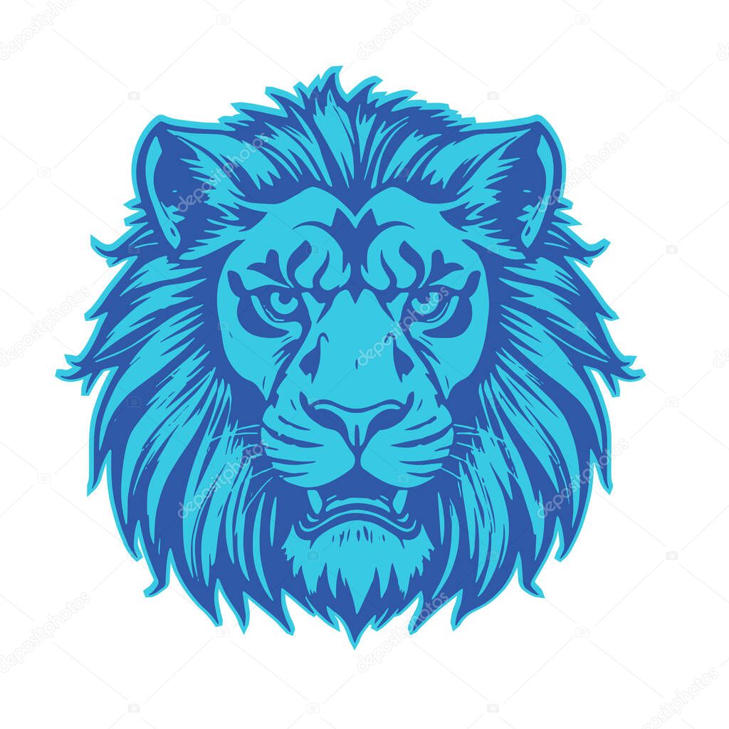 Monochrome Lion Portrait  Fierce and Powerful Wildlife Close-Up suited for wildlife related logo