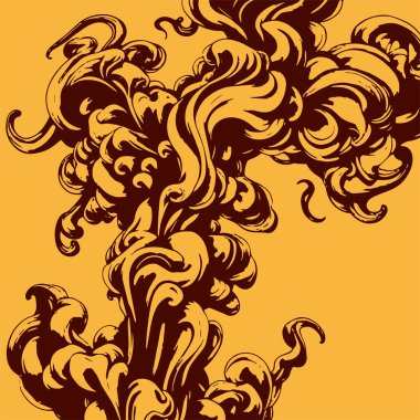 Girdap akış çizgileri olan soyut bir arkaplan. Duman arkaplan sanatının sanatsal akış vuruşları