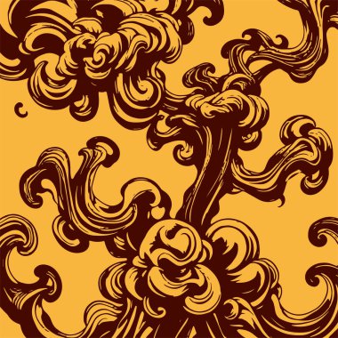 Girdap akış çizgileri olan soyut bir arkaplan. Duman arkaplan sanatının sanatsal akış vuruşları