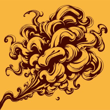 Girdap akış çizgileri olan soyut bir arkaplan. Duman arkaplan sanatının sanatsal akış vuruşları