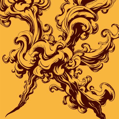 Girdap akış çizgileri olan soyut bir arkaplan. Duman arkaplan sanatının sanatsal akış vuruşları