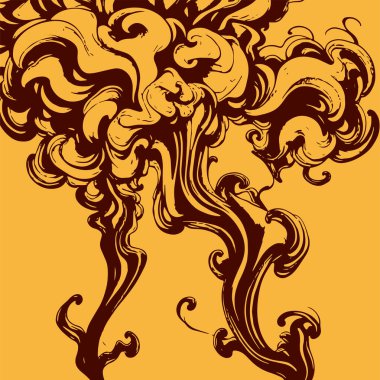 Girdap akış çizgileri olan soyut bir arkaplan. Duman arkaplan sanatının sanatsal akış vuruşları