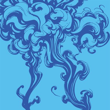 Girdap akış çizgileri olan soyut bir arkaplan. Duman arkaplan sanatının sanatsal akış vuruşları