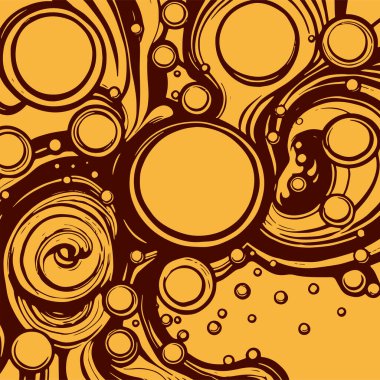 Artistik arka plan sanatı için sıvı girdaplar ve kabarcıklar. Su kabarcıkları ile süsleme.