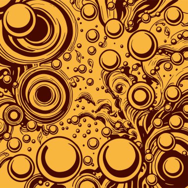 Artistik arka plan sanatı için sıvı girdaplar ve kabarcıklar. Su kabarcıkları ile süsleme.