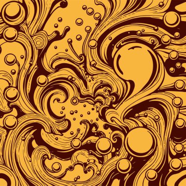 Artistik arka plan sanatı için sıvı girdaplar ve kabarcıklar. Su kabarcıkları ile süsleme.